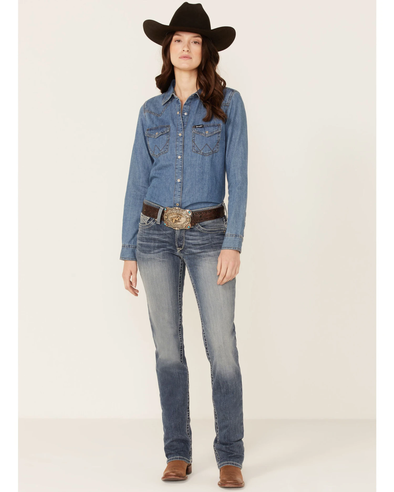 Ariat Women's R.E.A.L. Mid Rise Icon Stackable Straight Leg Riding Jeans 2 Ariat Women's R.E.A.L. Mid Rise Icon Stackable Straight Leg Riding Jeans - Image 2