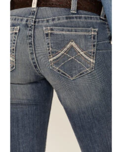 Ariat Women's R.E.A.L. Mid Rise Icon Stackable Straight Leg Riding Jeans 7 Ariat Women's R.E.A.L. Mid Rise Icon Stackable Straight Leg Riding Jeans -Cowgirl Edge Sales 2000166329 402 P4