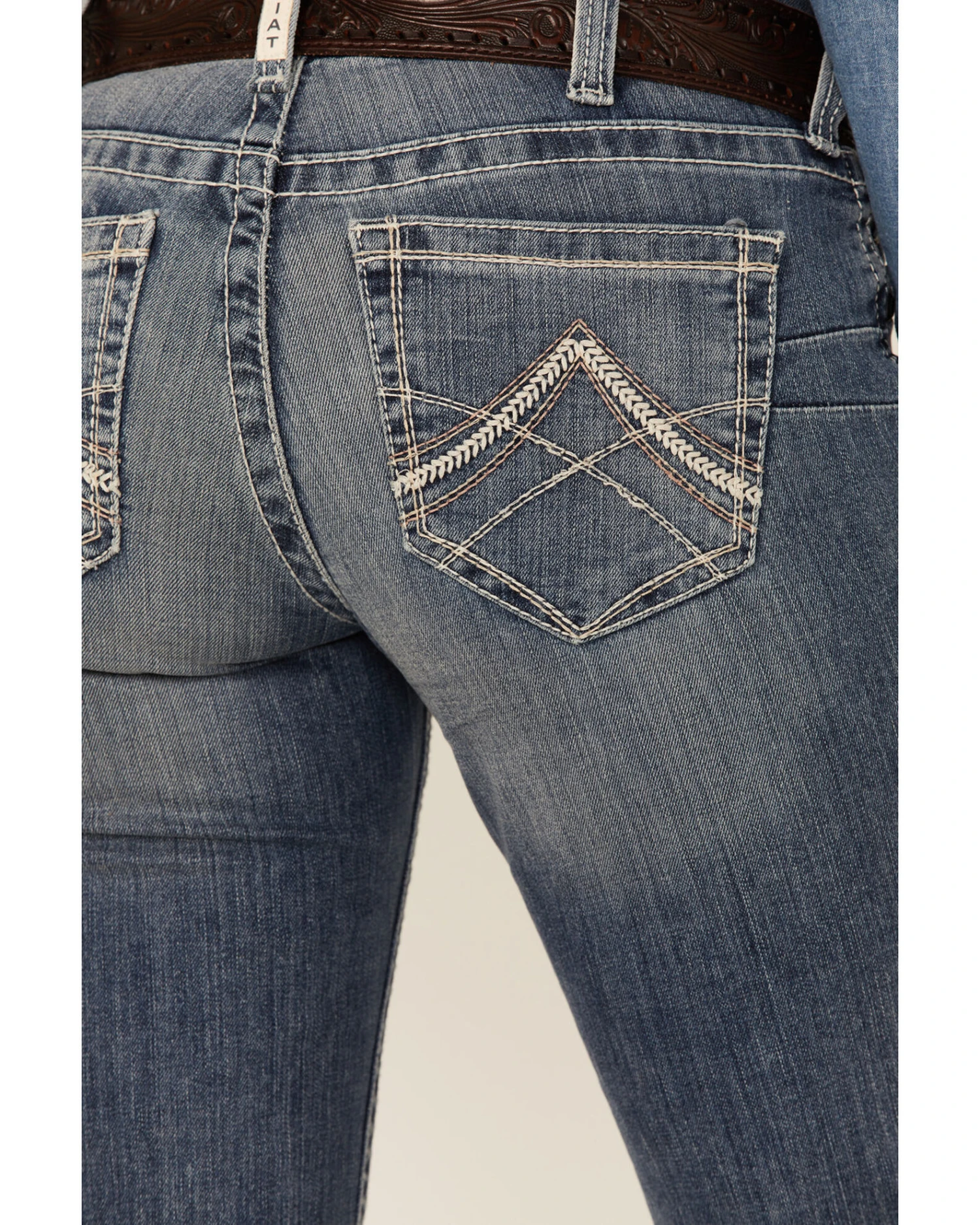 Ariat Women's R.E.A.L. Mid Rise Icon Stackable Straight Leg Riding Jeans 4 Ariat Women's R.E.A.L. Mid Rise Icon Stackable Straight Leg Riding Jeans - Image 4