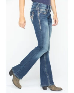 Ariat Women's R.E.A.L Mid Rise Entwined Bootcut Jeans -Cowgirl Edge Sales 2000240367 400 P3
