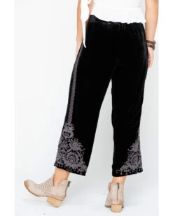 Johnny Was Women's Hirsch Velvet Embroidered Crop Pants 8 Johnny Was Women's Hirsch Velvet Embroidered Crop Pants -Cowgirl Edge Sales 2000257328 001 P2