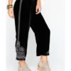 Johnny Was Women's Hirsch Velvet Embroidered Crop Pants