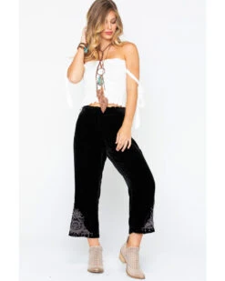 Johnny Was Women's Hirsch Velvet Embroidered Crop Pants 11 Johnny Was Women's Hirsch Velvet Embroidered Crop Pants -Cowgirl Edge Sales 2000257328 001 P6