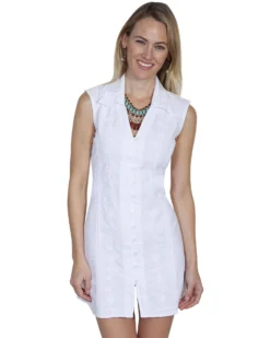 Cantina By Scully Women's White Button Down Dress -Cowgirl Edge Sales 2000281417 100 P1