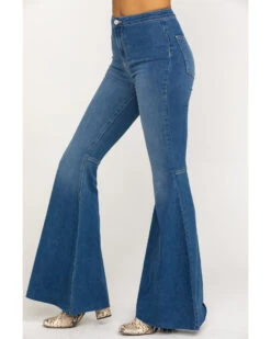 Free People Women's Dark Wash High Rise Just Float On Flare Jeans 7 Free People Women's Dark Wash High Rise Just Float On Flare Jeans -Cowgirl Edge Sales 2000284725 401 P3
