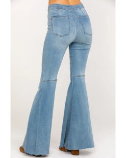 Free People Women's Light Wash High Rise Just Float On Flare Jeans -Cowgirl Edge Sales 2000287826 400 P2