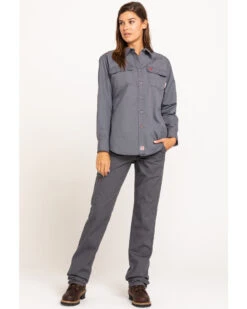 Ariat Women's FR Duralight Stretch Canvas Straight Leg Pants -Cowgirl Edge Sales 2000294420 020 P6