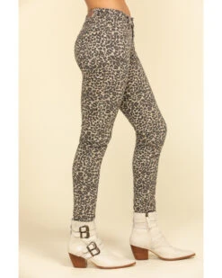 Rock & Roll Denim Women's Leopard Print Skinny Jeans -Cowgirl Edge Sales 2000296893 400 P3