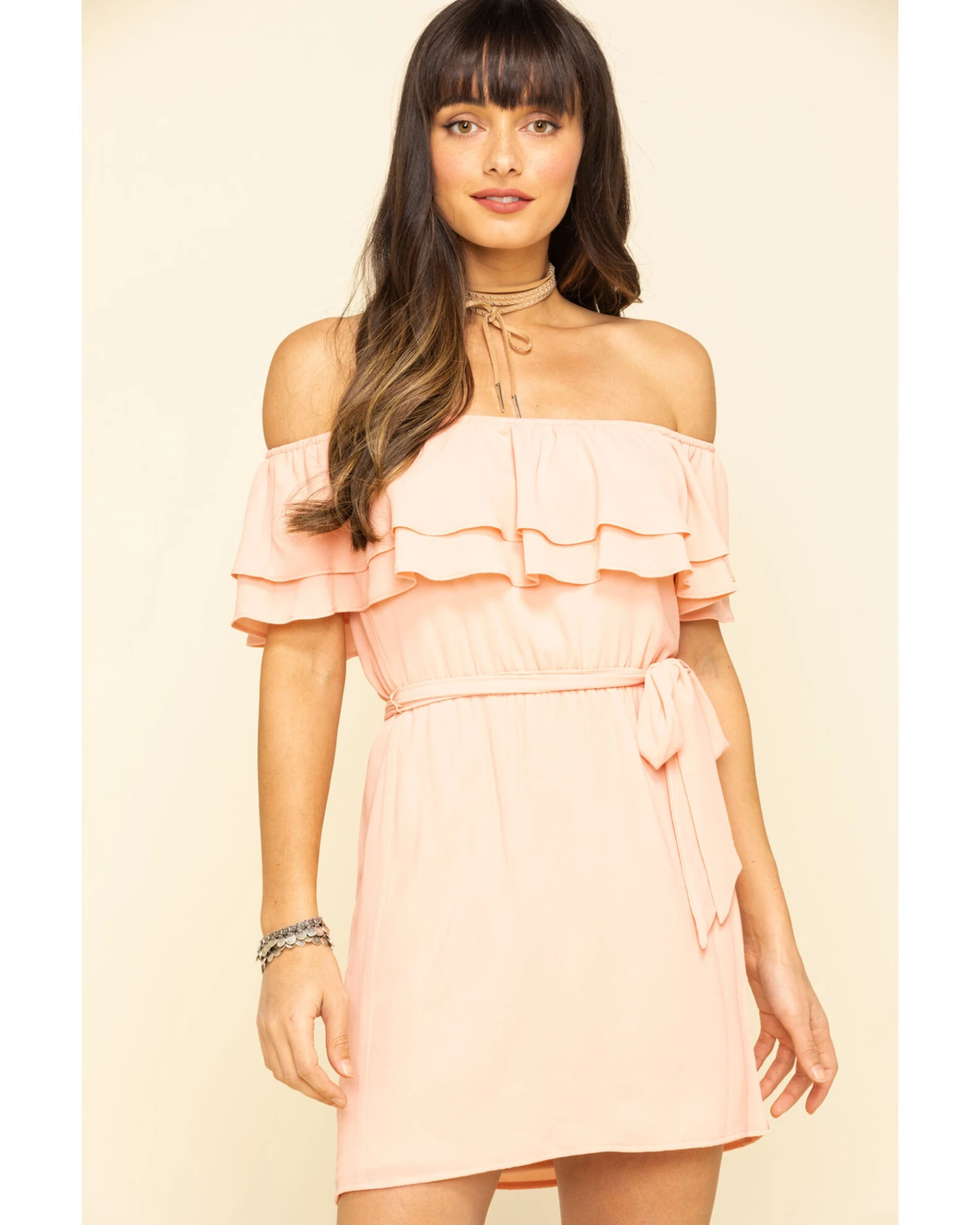 Show Me Your Mumu Women's Peach Rosie Mini Dress 4 Show Me Your Mumu Women's Peach Rosie Mini Dress - Image 4