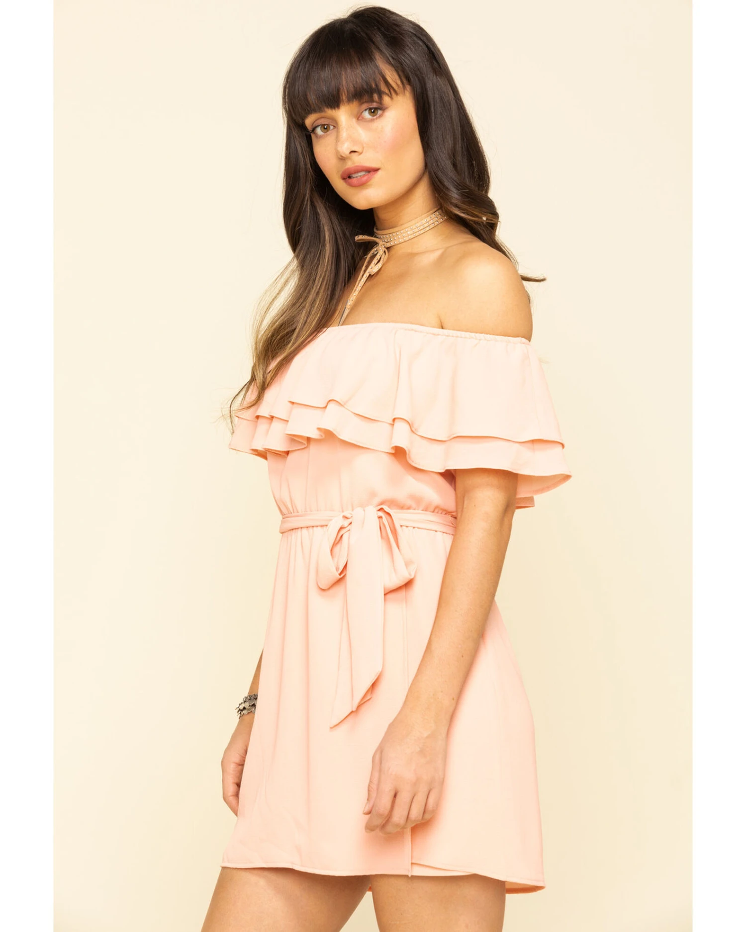 Show Me Your Mumu Women's Peach Rosie Mini Dress 3 Show Me Your Mumu Women's Peach Rosie Mini Dress - Image 3