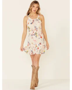 Miss Me Women's Ivory Floral Cutout Halter Dress -Cowgirl Edge Sales 2000309331 103 P2