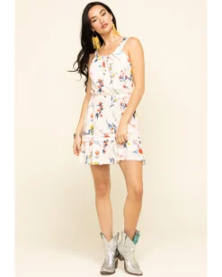 Miss Me Women's Ivory Floral Cutout Halter Dress -Cowgirl Edge Sales 2000309331 103 P6