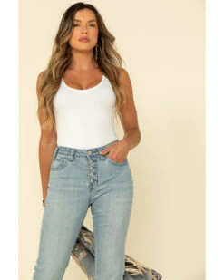 Rock & Roll Denim Women's Button Bandana Hem Trousers -Cowgirl Edge Sales 2000313373 400 P2