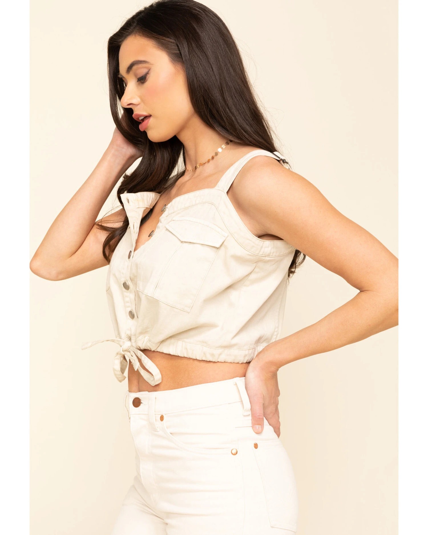 Free People Women's Palm Desert Denim Top 2 Free People Women's Palm Desert Denim Top - Image 2