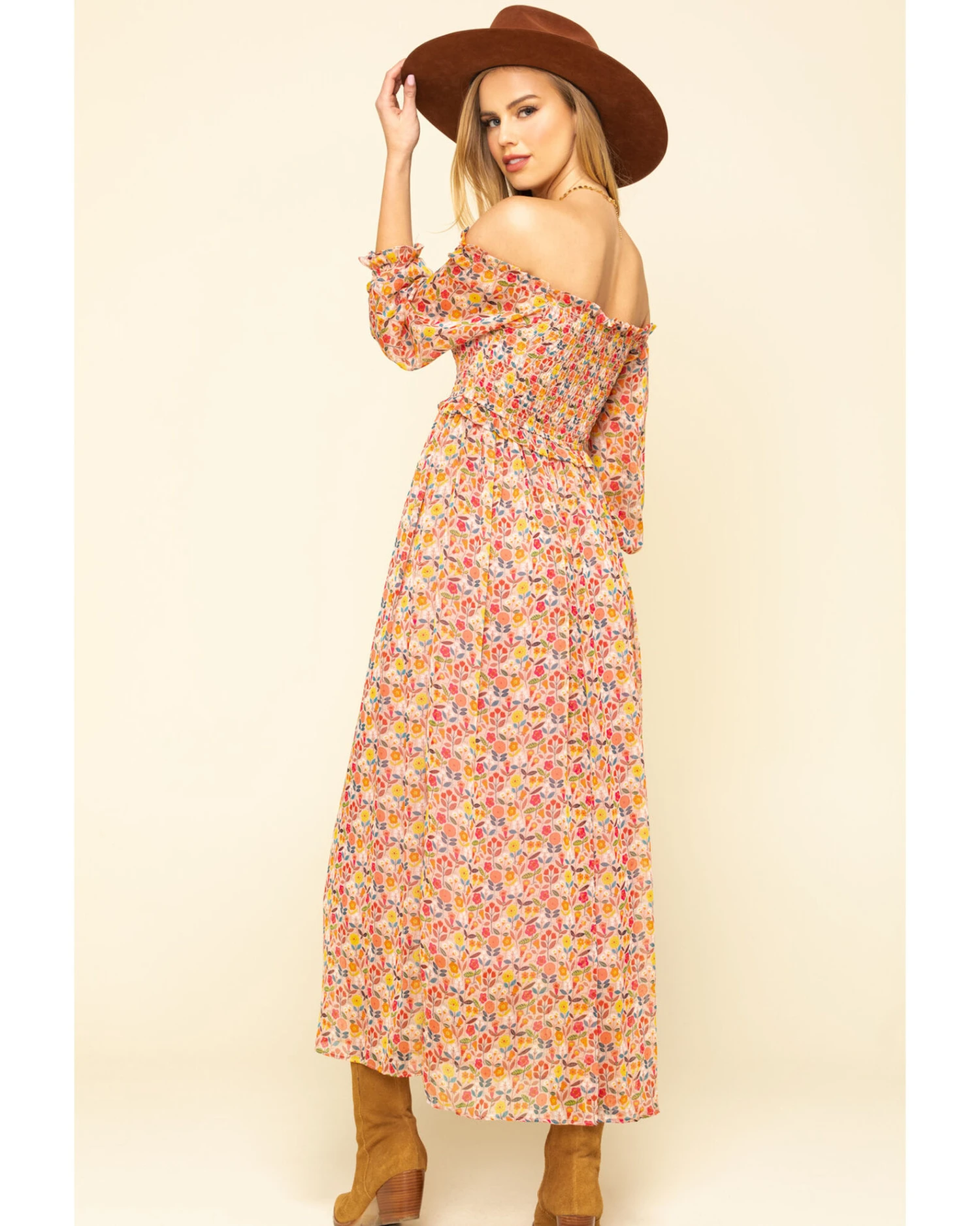 Molly Bracken Women's Pink Print Smock Dress 1 Molly Bracken Women's Pink Print Smock Dress