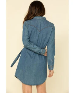 Wrangler Women's Medium Wash Denim Western Shirt Dress -Cowgirl Edge Sales 2000321130 400 P3