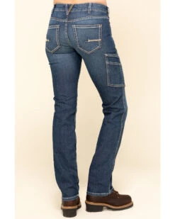 Ariat Women's Rebar Mid Rise Durastretch Nightride Riveter Work Straight Jeans 8 Ariat Women's Rebar Mid Rise Durastretch Nightride Riveter Work Straight Jeans -Cowgirl Edge Sales 2000322223 400 P1