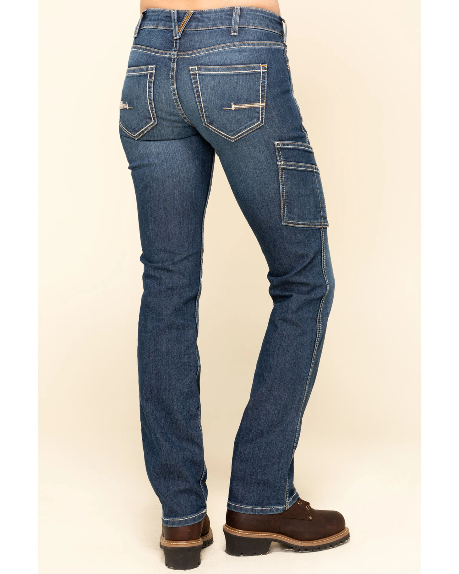 Ariat Women's Rebar Mid Rise Durastretch Nightride Riveter Work Straight Jeans 3 Ariat Women's Rebar Mid Rise Durastretch Nightride Riveter Work Straight Jeans - Image 3