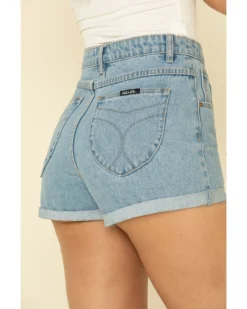Rolla's Women's Light Wash Rolled Hem Duster Shorts 10 Rolla's Women's Light Wash Rolled Hem Duster Shorts -Cowgirl Edge Sales 2000323215 400 P5