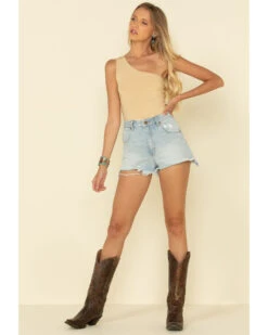 Rolla's Women's Distressed Light Wash Duster Shorts 11 Rolla's Women's Distressed Light Wash Duster Shorts -Cowgirl Edge Sales 2000323217 400 P3