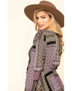 Band Of The Free Women's Multi Patchwork Tie Front Dress -Cowgirl Edge Sales 2000327338 900 P2