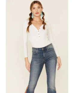 Driftwood Women’s Medium Wash Suede Patchwork Flare Jeans -Cowgirl Edge Sales 2000328193 400 P4