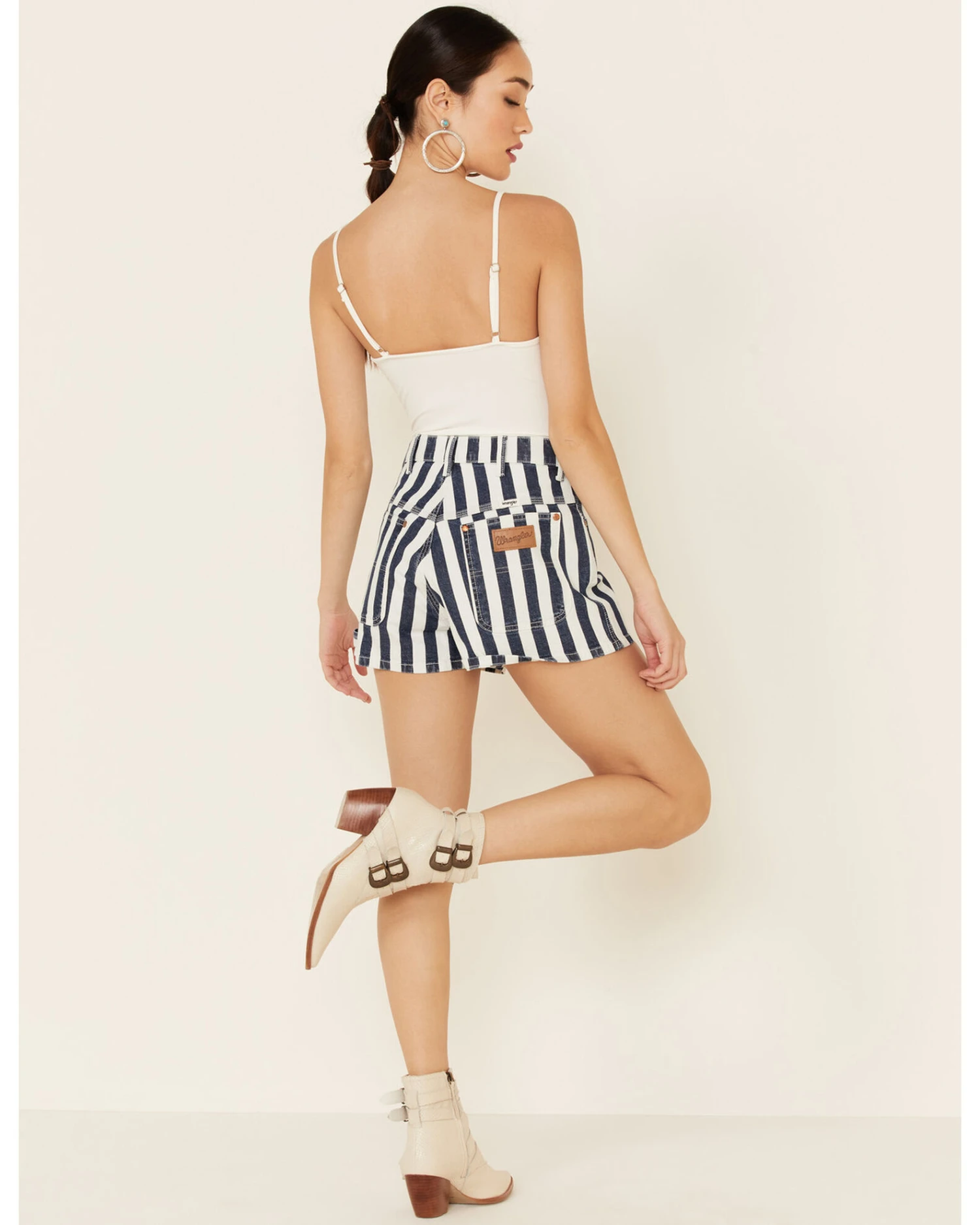 Wrangler Women's Striped Shorts 2 Wrangler Women's Striped Shorts - Image 2