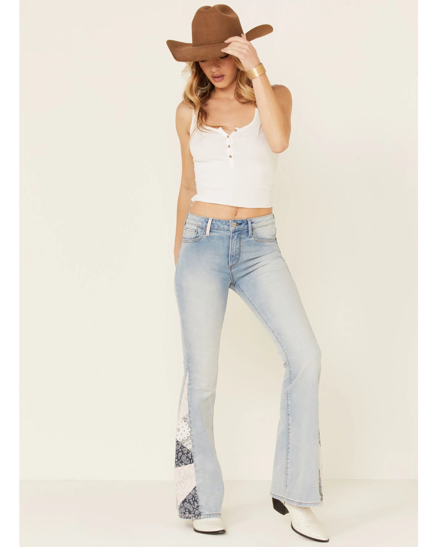 Driftwood Women's Farrah Patchwork Flare Leg Jeans 1 Driftwood Women's Farrah Patchwork Flare Leg Jeans