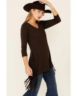 Tasha Polizzi Women's Solid Brown Darcie 3/4 Sleeve Tunic 7 Tasha Polizzi Women's Solid Brown Darcie 3/4 Sleeve Tunic -Cowgirl Edge Sales 2000344721 200 P2
