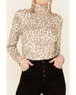 Tasha Polizzi Women's Kylie Multi Leopard Long Sleeve Turtleneck Top -Cowgirl Edge Sales 2000344725 900 P3
