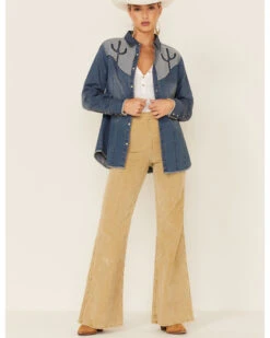 Tasha Polizzi Women's Flara Indigo Cactus Long Sleeve Shirt -Cowgirl Edge Sales 2000344731 400 P3