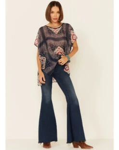 Tasha Polizzi Women's Sahara Tile Print Poncho Top 6 Tasha Polizzi Women's Sahara Tile Print Poncho Top -Cowgirl Edge Sales 2000356690 900 P4