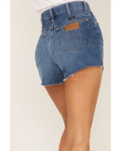 Wrangler Women's Medium Wash High Rise Festival Shorts 7 Wrangler Women's Medium Wash High Rise Festival Shorts -Cowgirl Edge Sales 2000358518 400 P4