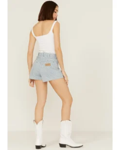 Wrangler Women's Hick Horey Stripe Carpenter Shorts -Cowgirl Edge Sales 2000358524 400 P3