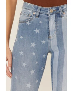 Shyanne Women's Stars & Stripes Print High Rise Super Flare Jeans -Cowgirl Edge Sales 2000358728 414 P2