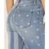 Shyanne Women's Stars & Stripes Print High Rise Super Flare Jeans