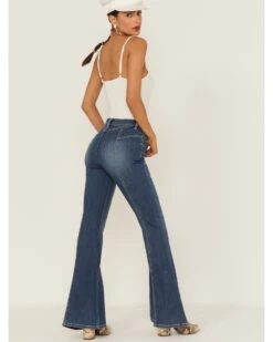 Shyanne Women's Medium Dark Wash High Rise Seam Detail Flare Jeans 7 Shyanne Women's Medium Dark Wash High Rise Seam Detail Flare Jeans -Cowgirl Edge Sales 2000358735 414 P3