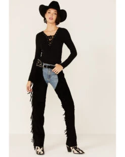 Understated Leather Women's Leather Suede Paris Texas Chaps -Cowgirl Edge Sales 2000358787 001 P1