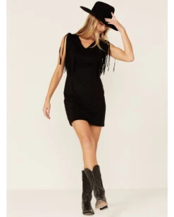 Idyllwind Women's Lady Bird Faux Suede Fringe Muscle Sleeve Dress -Cowgirl Edge Sales 2000359130 001 P4