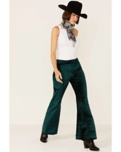 Free People Women's Walk With You Velvet Flare Trousers -Cowgirl Edge Sales 2000359563 300 P4