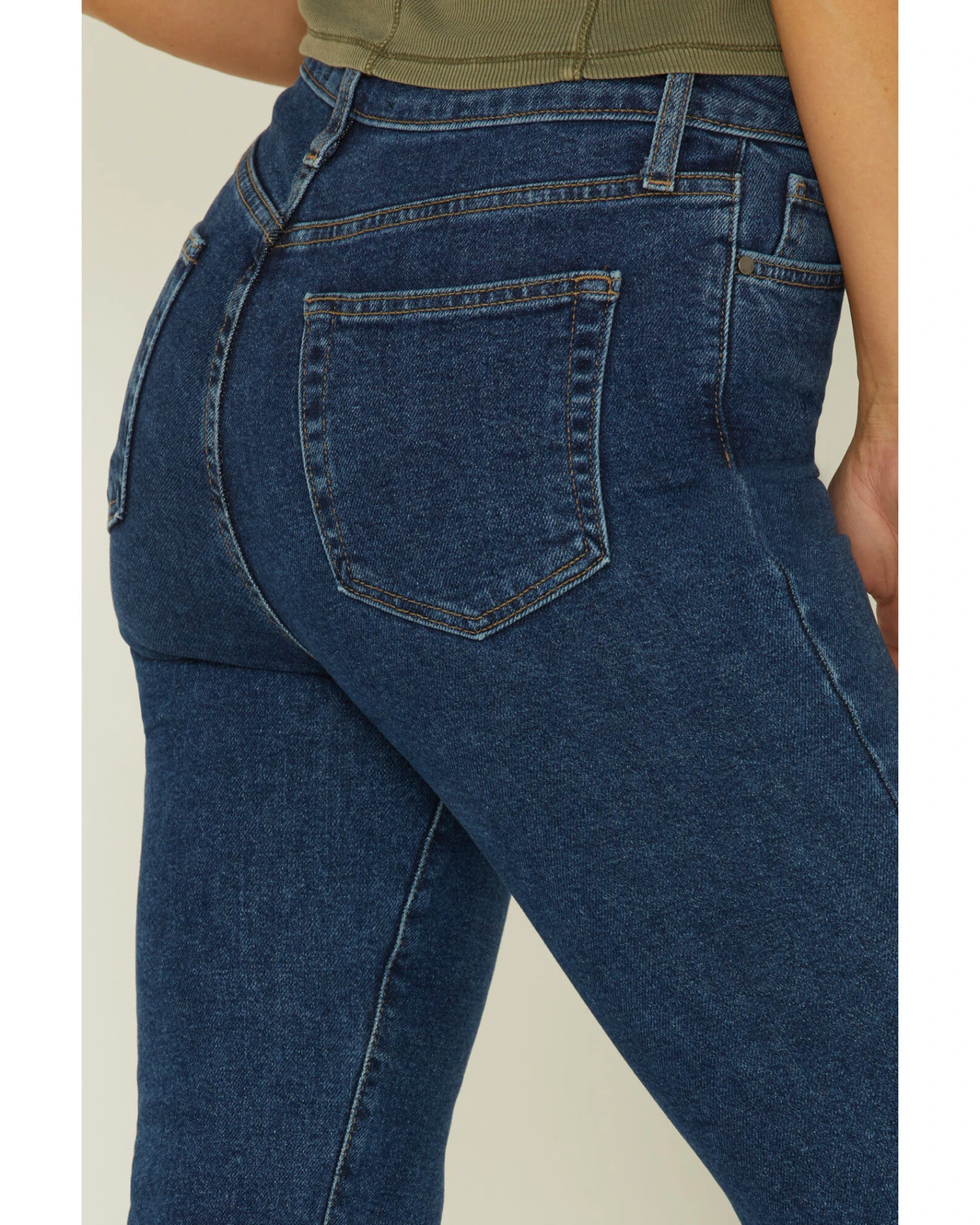 Just Black Denim Dark Wash Kick Flare Jeans 3 Just Black Denim Dark Wash Kick Flare Jeans - Image 3