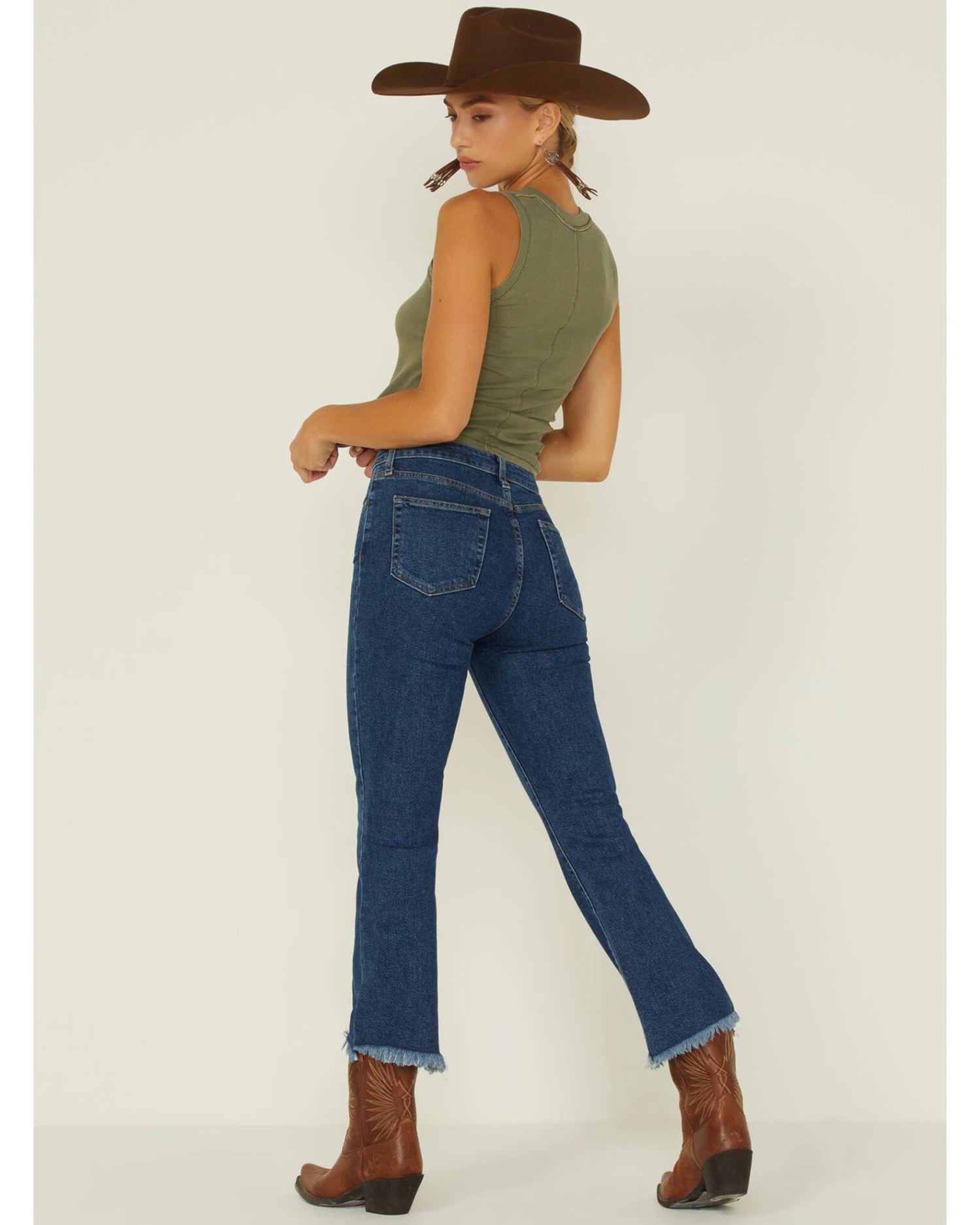 Just Black Denim Dark Wash Kick Flare Jeans 4 Just Black Denim Dark Wash Kick Flare Jeans - Image 4