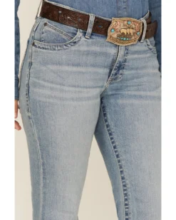 Wrangler Women's Light Wash Mid Willow Ultimate Riding Bootcut Jeans -Cowgirl Edge Sales 2000360401 400 P2