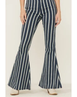 Rock & Roll Denim Women's Bargain Bell Stripe Flare Jeans -Cowgirl Edge Sales 2000360882 400 P2