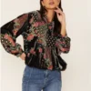 Johnny Was Women's Rose Burnout Cosima Blouse