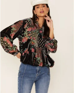 Johnny Was Women's Rose Burnout Cosima Blouse