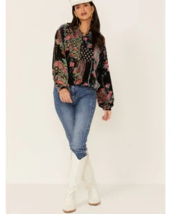 Johnny Was Women's Rose Burnout Cosima Blouse 7 Johnny Was Women's Rose Burnout Cosima Blouse -Cowgirl Edge Sales 2000362179 900 P4