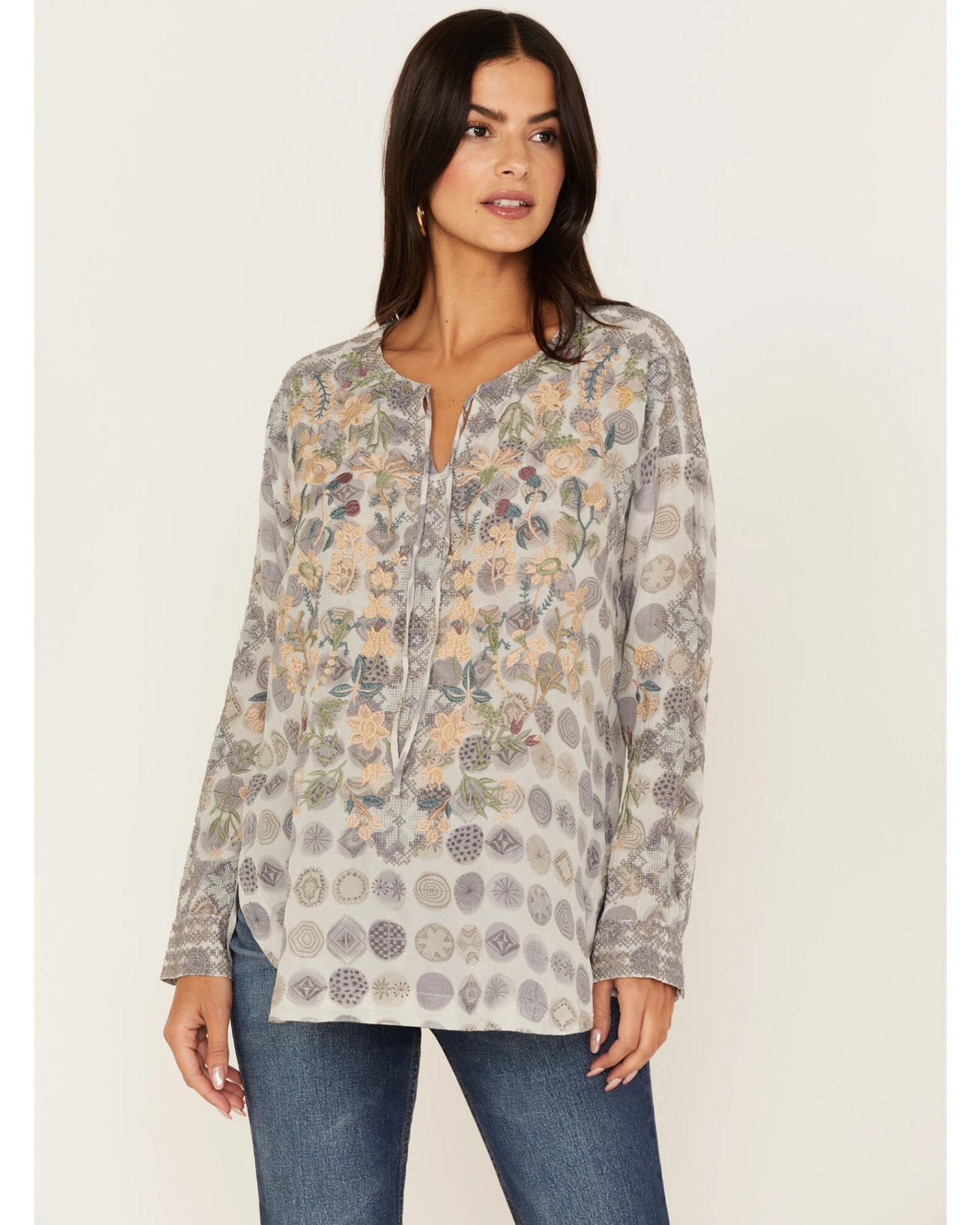 Johnny Was Women's Lakeside Darlyn Embroidered Blouse 2 Johnny Was Women's Lakeside Darlyn Embroidered Blouse - Image 2