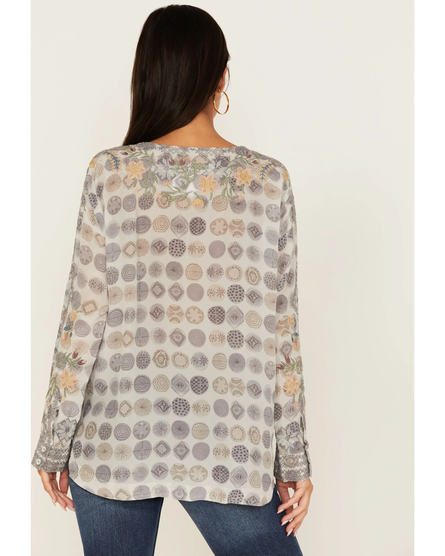 Johnny Was Women's Lakeside Darlyn Embroidered Blouse 4 Johnny Was Women's Lakeside Darlyn Embroidered Blouse - Image 4