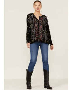 Johnny Was Women's Garden Embroidered Stripe Blouse -Cowgirl Edge Sales 2000362205 001 P4